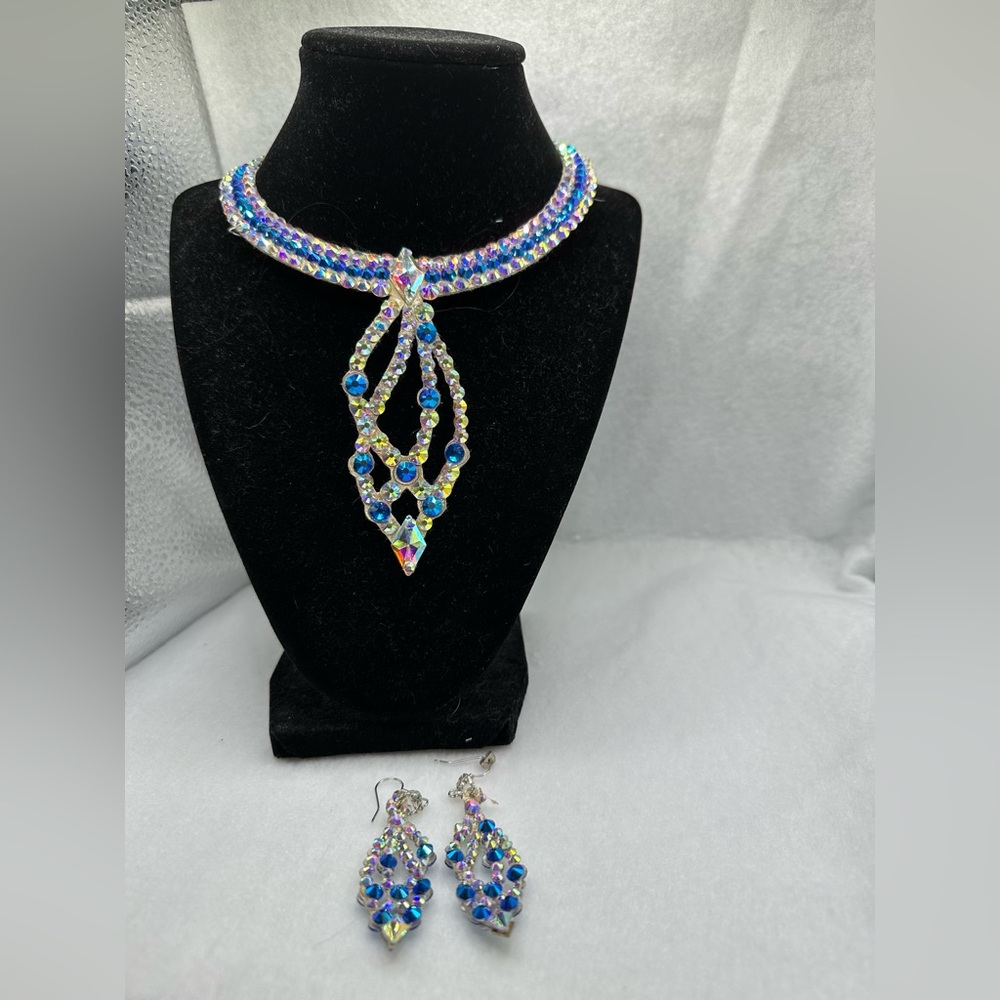 Competition Ballroom Dance necklace and earrings set.